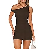 ForeFair Womens Off The Shoulder Summer Mini Dresses Sexy Sleeveless Bodycon Club Party Fashion Outfits