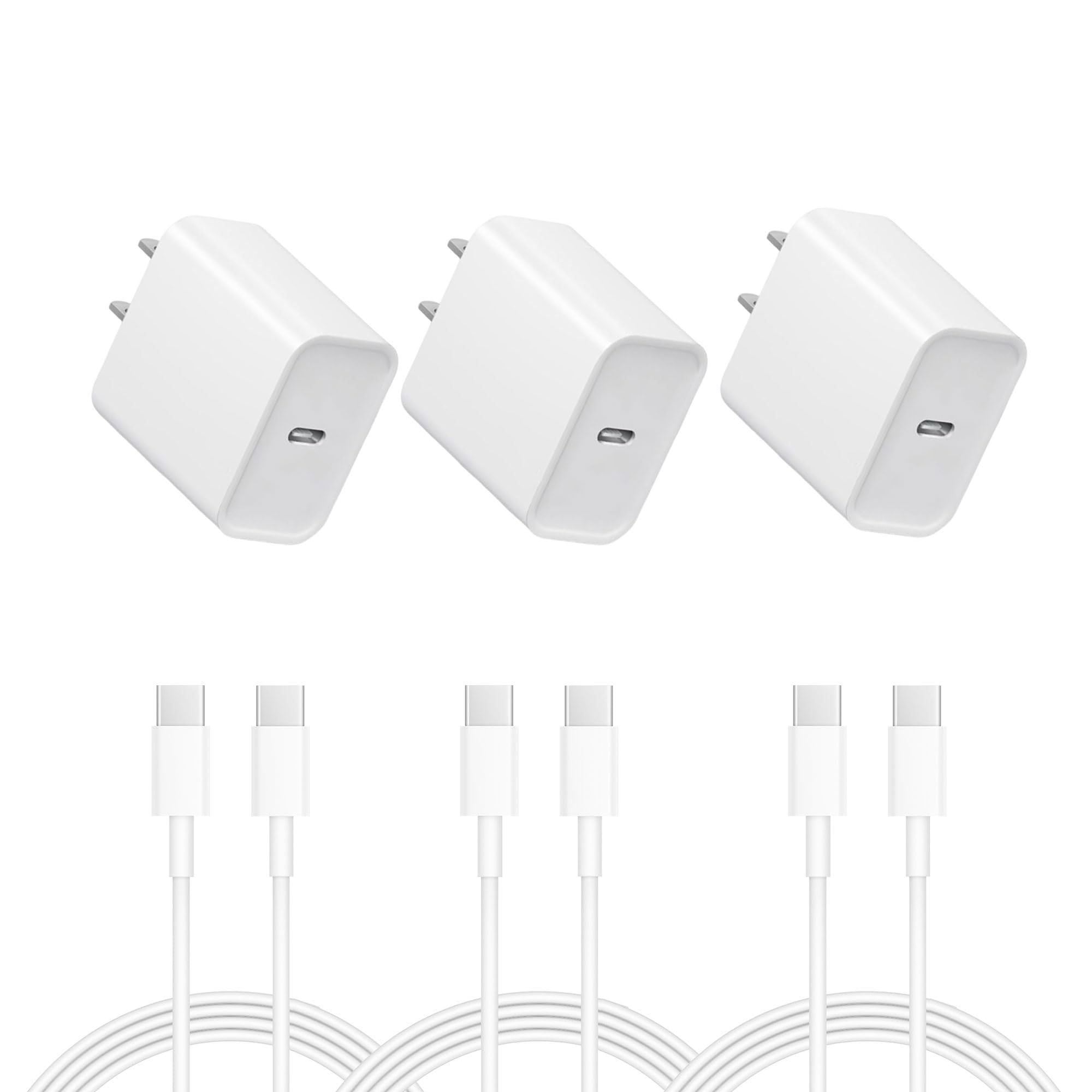 iPhone 17 16 15 Charger: Fast Charging - USB C Charger - i Phone 17 16 Charging with 3 Pack Cable for iPhone 17/17 Pro Max 16/16 Plus/16 Pro/16 Pro Max