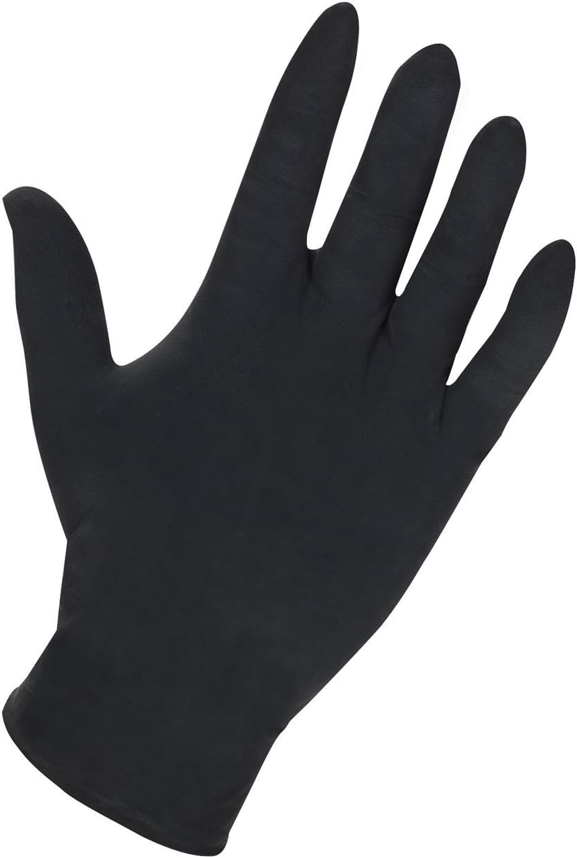 Powdered Latex Gloves, 8Mil, XXLarge, 100/BX, Black, Sold as 1 Box