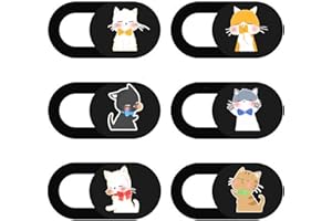 DEREBIR Laptop Camera Cover Slide Cute, Webcam Cover Cute 6 Pack 0.027in Ultra Thin Camera Blocker Protect Privacy Sliding Design for Computer/Laptop/Desktop/PC/iMac/MacBook Pro/Mac Mini/Smartphone