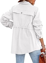 Ebifin Women's Military Anorak Jacket Zip Up Snap
