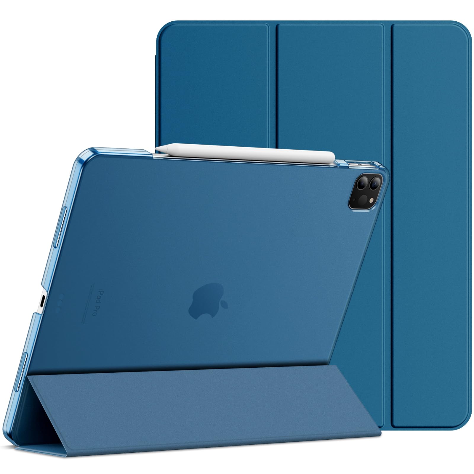 JETech Case for iPad Pro 12.9-Inch (6th/5th Generation, 2022/2021 Model), Slim Stand Hard Back Shell Smart Cover with Auto Wake/Sleep (Teal)