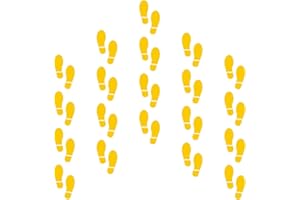20 Pairs 40 Prints Shoe Stickers 7″ Footprints Floor Decals Stickers Feet Distance Floor Sign Party Decor Guide (Yellow)