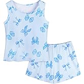 Girls Pajamas for kids Sleepwear Girl Tank Tops Pjs Shorts Set 2Pcs for Teen Girls Summer Casual Clothes