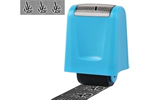 DS. DISTINCTIVE STYLE Identity Theft Protection Roller Stamp with Middle-Finger Style, Roller Stamp for Privacy Security - Bl