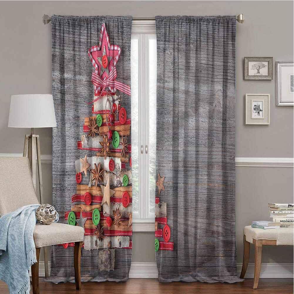 Christmas Waterproof Window Curtains for Patio/Front Porch