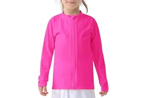 SEMOIS Boys UPF 50+ Rash Guard Toddler Zipper Swim Shirts Long Sleeve Zip Up Sun Protection Rashguard Water Beach Shirts Quick Dry