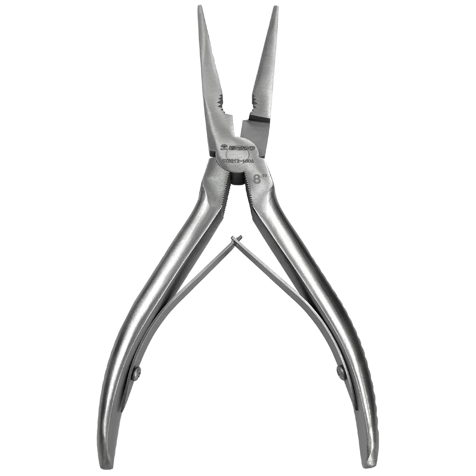 WEDO Long Nose Pliers,Stainless Steel Needle Nose Pliers,Spring Loaded,Length 178mm(7"),Precision Extra Long Needle Nose Plier with Wire Cutters,Corrosion Resistant,Comfort Grip Handles