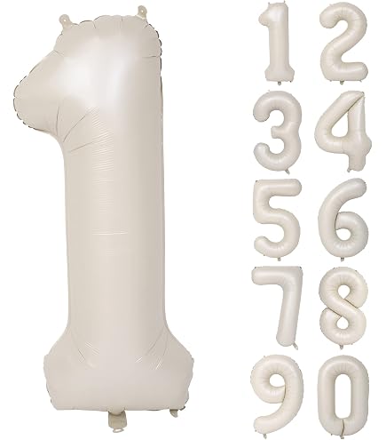 DUXUANT,Giant Cream White 49 Balloon Numbers - 40 Inch
