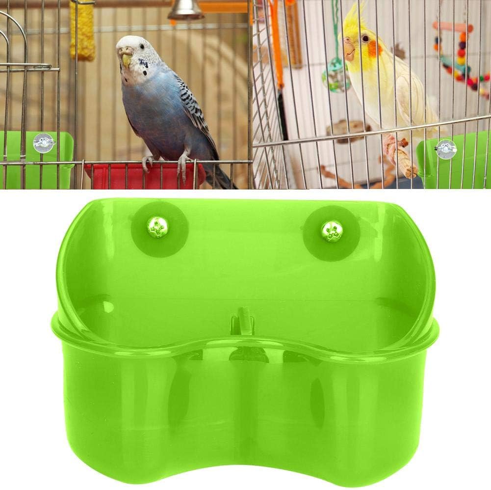 HEEPDD Bird Cage Feeder, Double Plastic Feeding Bowl Dish Food Water