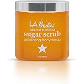 LA Bodies Sugar Scrub Exfoliating with Orange Blossom and Other Natural Ingredients for Body Scrub and Foot Scrub - Soft Scrub for Nourishing Essential Skin Care, 20 oz (592 mL), Made in USA