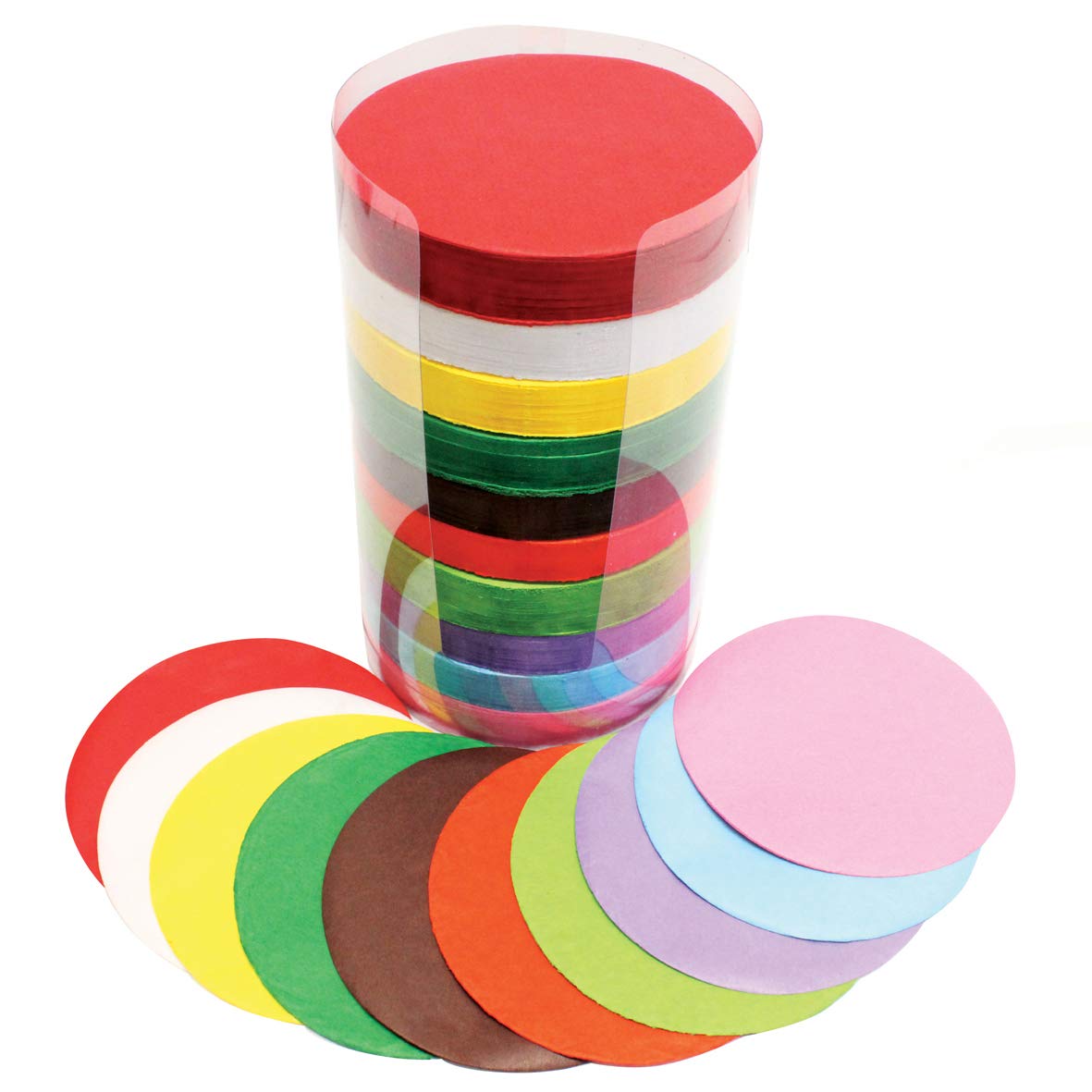 Bright Ideas Stationery Cardstock Tissue Paper for Arts, Ideal for Schools, Home Crafting and Kids Scrapbooking 10 Assorted Colours, Bumper 4600 Sheets, 10cm Diameter Circles for Crafts 17gsm