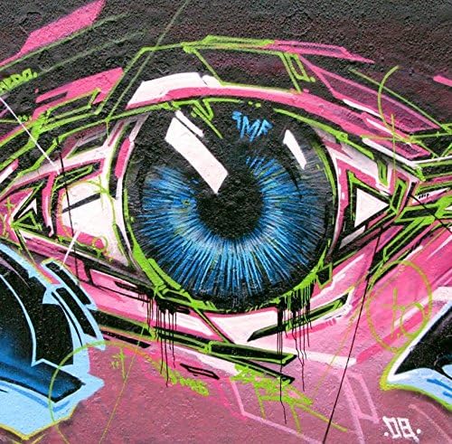 MCARTWORK Design Decals Wall Graffiti Eyeball Graphic on Vinyl Spray Paint Artwork Hip Hop Gangsta Poster