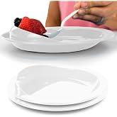 Vive Spill-Proof Scoop Plate, 9" (2 Pack) - Dish with Wall for Disabled | Handicapped, Elderly Adults with Special Needs from Parkinsons, Dementia, Stroke, Tremors with - Non Skid Padded Bottom