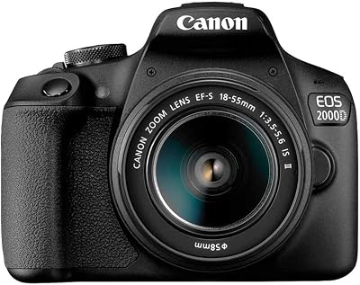Canon EOS 2000D DSLR with EF-S 18-55mm IS II Lens Black Renewed
