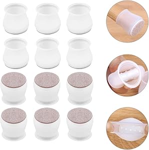 Chair Leg Protectors Silicone - 32 PCS Furniture Floor Protectors with Anti-Slip Felt Pads - Furniture Pads Silicone, Move Furniture Quietly and Protect Your Floors from Scratches (Upgrade)