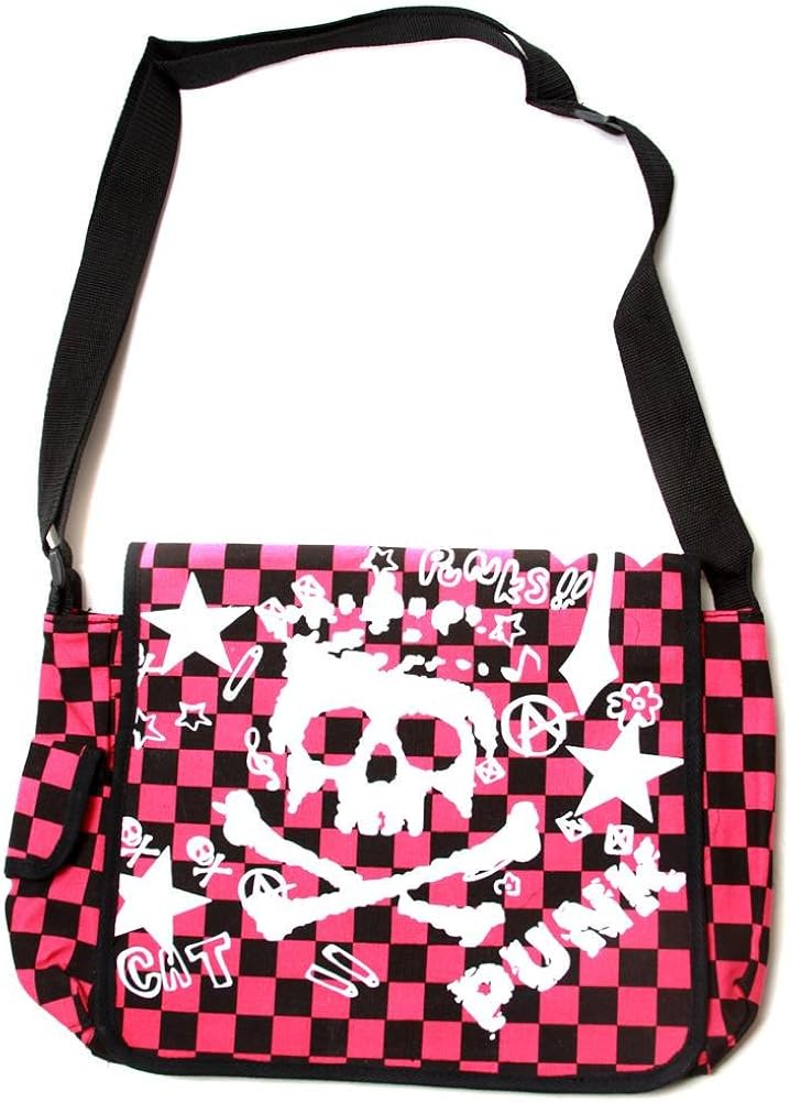 checkered messenger bag