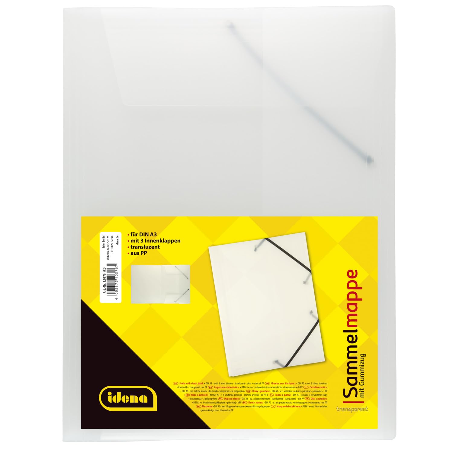 idena Elastic Folder, DIN A3 Transparent
