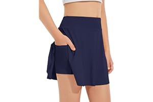 Hvididan Girls Tennis Skirts, Casual Cute Kids Girls Athletic Skorts with Pocket Liner, Workout Sports Running Shorts, 5-14Y