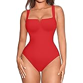 FeelinGirl Square Neck Shapewear Bodysuit for Women Sleeveless Tummy Control Slimming Bodysuit Going Out Tank Tops