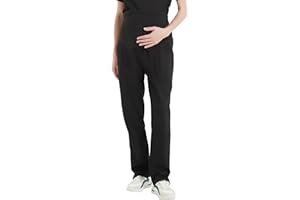 Kitmaz Medical Women's Maternity Pant- 4-Way Stretch Classic Fit Straight Leg Pants with Adjustable Waist & 4 Pockets