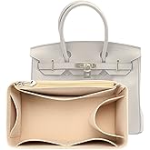 Lckaey Purse Organizer for Hermes birkin 25 bags Felt organizer insert Y013beige-S