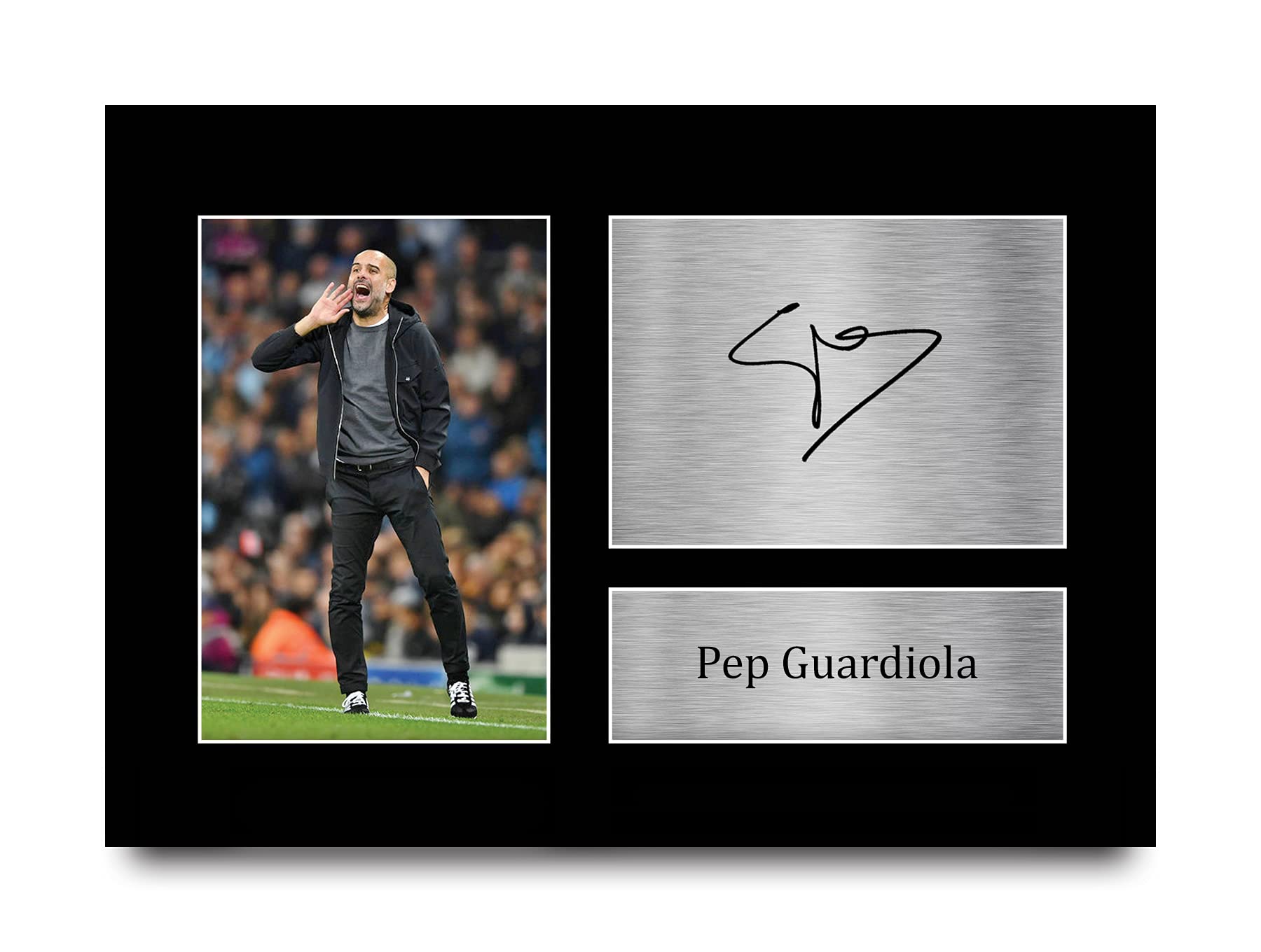 HWC Trading Pep Guardiola Gift Signed A4 Printed Autograph Manchester City Gifts Photo Display — image 1