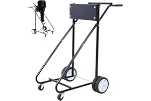 NANBERONE Outboard Motor Stand - 315LBS Capacity Outboard Boat Motor Engine Stand with 4 Rubber Casters Multi-Functional Support Engine Carrier Cart Dolly for Motor Repair Maintenance Transport Storage, Black