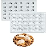 3D Chocolate Molds Silicone - 30 Cavity Almond Mousse Cake Molds for Baking, DIY Dessert, Ice Cube, Candy, Jelly, Resin - Reusable, Flexible, Non-Stick, BPA Free (A_ Almond)