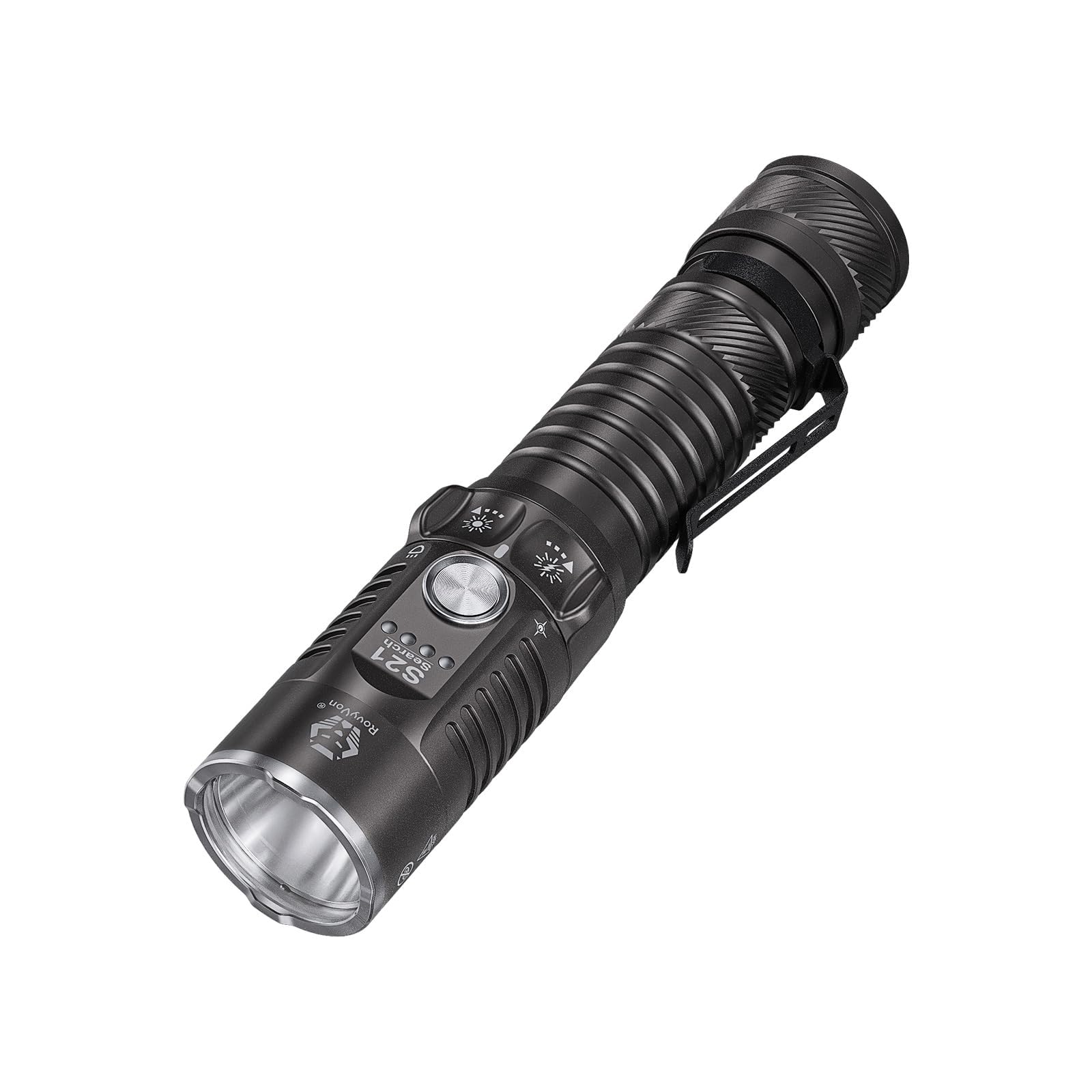RovyVon S21 High Lumen EDC Flashlight, 3000 Lumens and 400 Meters Long Throw Searchlight with Easy Use Mechanical Ratary Switch, Magnetic Base, IP68 Waterproof