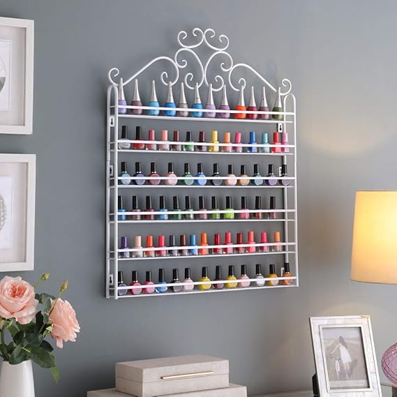 DAZONE DIY 6 Tier Metal Nail Polish Rack Nail Polish Wall