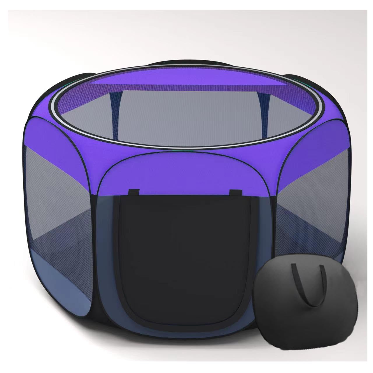 Floving Portable dog fence Foldable Pet playpen Delivery Room Cat enclosure Cat Pregnant Closed Pet Tent Dog Breeding Delivery Box with carrybag (XL, Purple)
