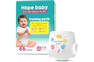 HOPE BABY 3T-4T (22-37 LBS), 66 Count Premium Training Underwear, Baby Diapers Toddler Potty Training Pants, Hypoallergenic with Skin