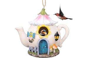 Yinns Birdhouses, Resin Bird House for Outside, Decorative Bird Houses, Hanging Watering Can Bird Houses for Outdoors Cardinal Bluebird Wild Birds