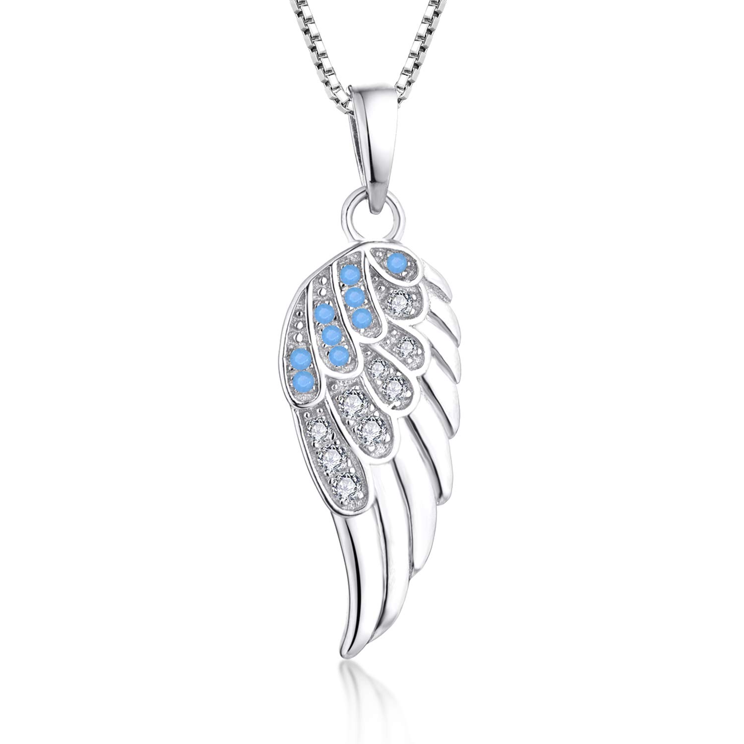 starchenie Angel Wing Pendant Necklace for Women 925 Sterling Silver Cubic Zirconia Jewellery Gift