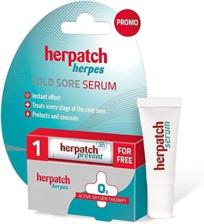Herpatch Cold Sore Treatment Serum - Heals in 24Hrs, SPF 30 Lip Balm