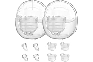 GOWING Wearable Breast Pump Accessories, Replacement Pump Parts Flange 24mm, Duckbill Valve, Silicone Diaphragm, Milk Collector Cup Compatible with MOMMED S18 S21, 2 Sets