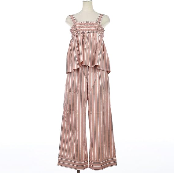 Amazon Galena ガレナ ストライプ柄 ビスチェ セットアップ 18春夏新作 ピンク 38 S M オールインワン 通販