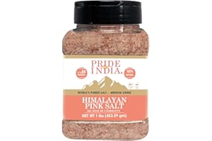 Pride Of India - Dark Himalayan Pink Salt - Enriched w/ 84+ Natural Minerals, Medium Grind 2-3mm - 1 Pound (16 oz) Dual Sifting Jar - Great for Grinders & Direct Use - Best for Kitchens & Restaurants