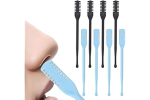 SHXXYLJH 2 In 1 Nose Hair Trimmer,Portable Ear Wax Removal And Nose Hair Trimmer For Men,360° Rotation Mini Nose Hair Remover For Women,Waterproof Dual Edge Small Scissors For Nose Hair(Black,Blue,8Pcs)