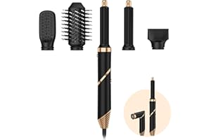 TANSHINE TAHSHINE Blow Dryer Brush Set,5 in 1 Hair Styler,Hair Dryer Brush Electric,Auto Wrap Curler Hair Styler,Detachable Brush Heads Comb for Straightening Automatic Curling Styling,Foldable Hair Dryer