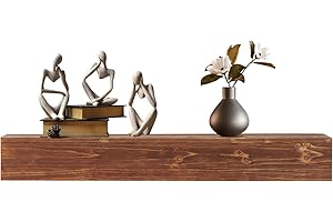 TURRIDU 72" Rustic Wood Fireplace Mantel, Wall-Mounted & Floating Shelf for Home Wall Decor, Rustic Cedar Wood Floating Farmhouse Shelf Handcrafted Wall Mounted for Bathroom, Light Brown