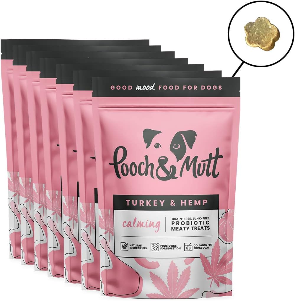 Pooch & Mutt, Calming Meaty Treats, Dog Treats Grain Free, for Calming Hyperactive or Anxious Dogs Turkey & Hemp - Image 3
