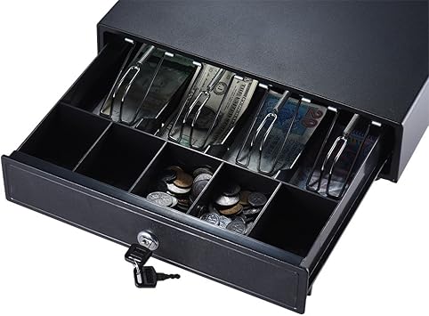 Aibecy Heavy Duty Electronic Cash Drawer Box Case Storage 4 Bill 5