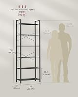 VASAGLE 6-Tier Bookcase Shelving Unit Ebony Black Ink Black LLS062B56 view 6
