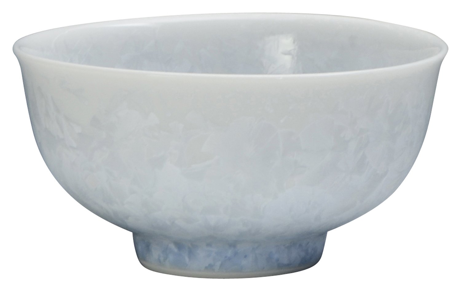 Aito KTA535 Kyoto Ware Kiyomizu Ware Pottery Kiln Rice Bowl, Flower Crystal (Blue / White)