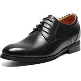 CHAMARIPA Elevator Shoes for Men Invisible Height Increase Derby Shoes | Oxford Dress Shoes in Black 2.95 Inches/7.5cm Taller Formal Business Shoes US 7.5-12.5