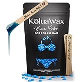 KoluaWax Hard Wax Beads for Hair Removal – Coarse Hair Formula – Face, Brazilian, Underarms, Back Chest, Bikini Waxing – Sea Salt & Surf, 1lb Refill for Wax Warmers & 10 Large Applicator Sticks