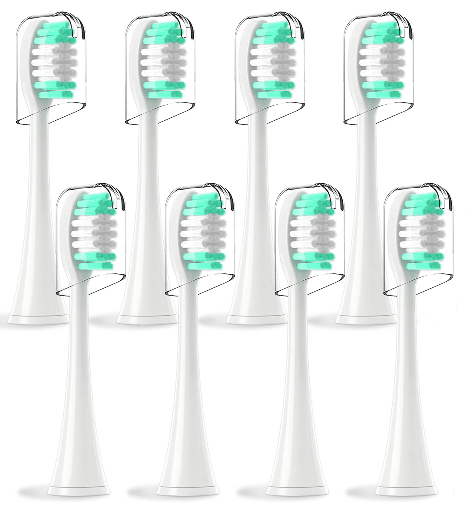 Photo 1 of Replacement Toothbrush Heads Compatible with Aquasonic Vibe Series - 8 Pack Electric Brush Heads Compatible with Aqua Sonic Black Series/Black Series Pro/Duo PRO Series (White)