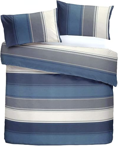 Fusion Betley Classic Wide Stripe Duvet Cover Set Blue Single